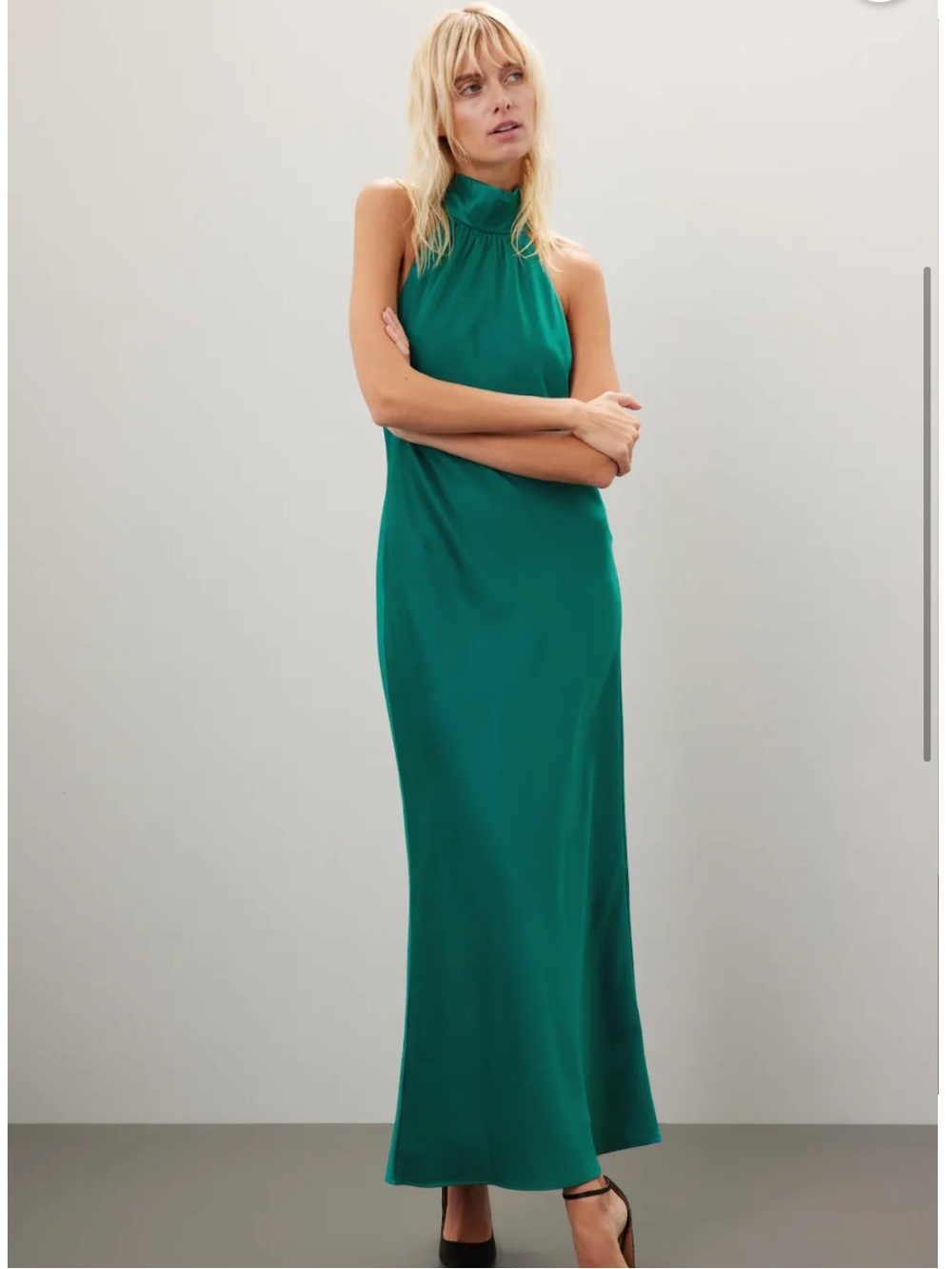FAVIANA Satin Halter Dress, Size: 6